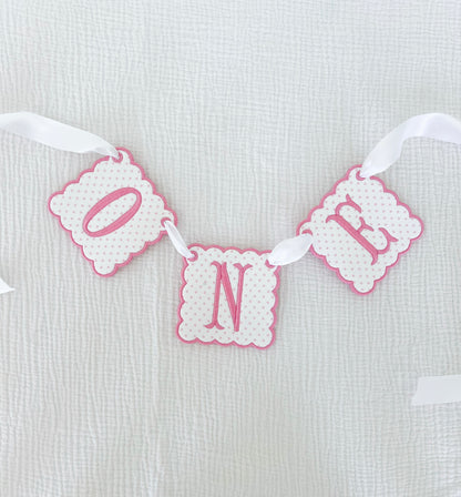 Pink Polka Dot High Chair Sign
