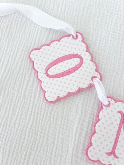 Pink Polka Dot High Chair Sign