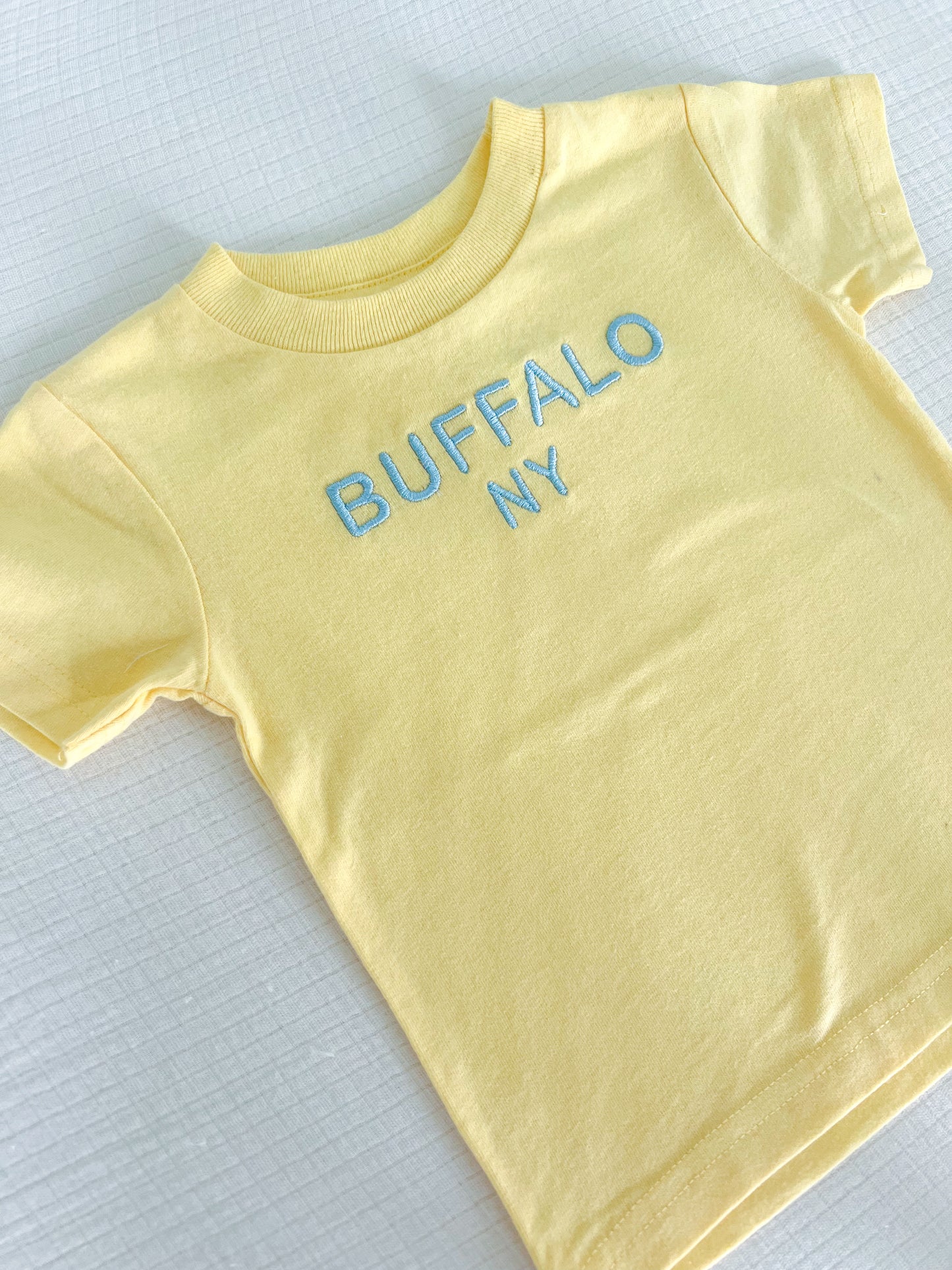 Buffalo Embroidered T Shirt - Butter Yellow