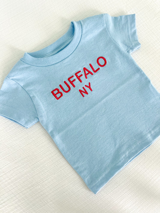 Buffalo Embroidered T Shirt - Blue