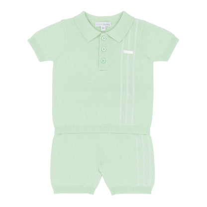 Boys Mint Knitted Short Set