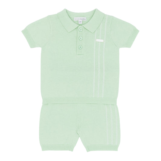 Boys Mint Knitted Short Set