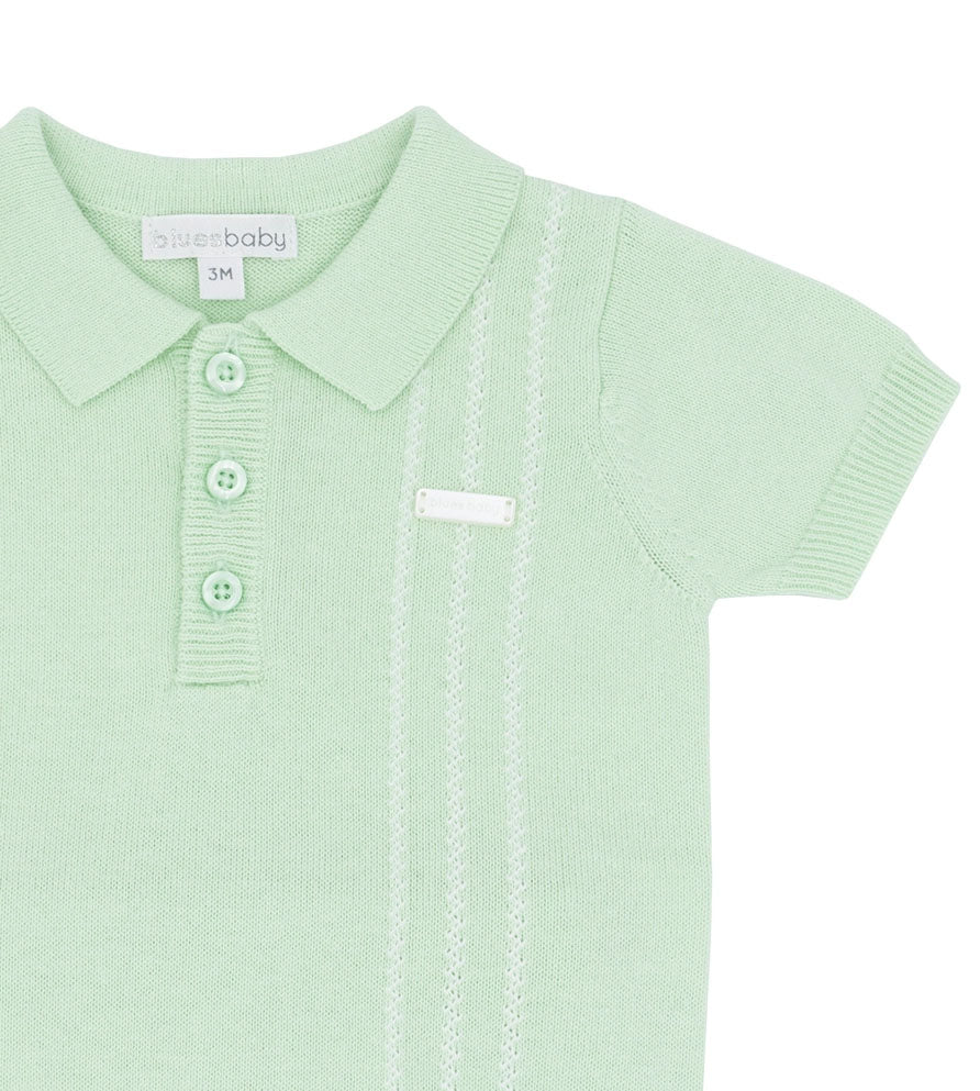 Boys Mint Knitted Short Set