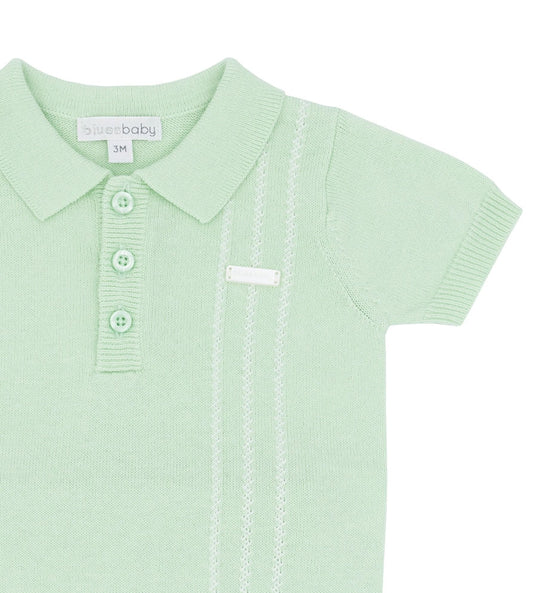 Boys Mint Knitted Short Set