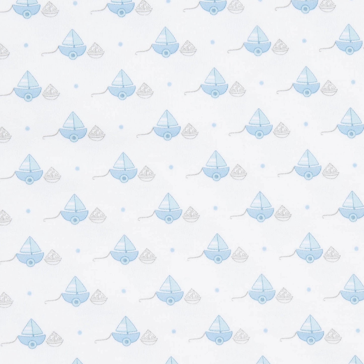 100% Pima Cotton Sailboat Print Footie