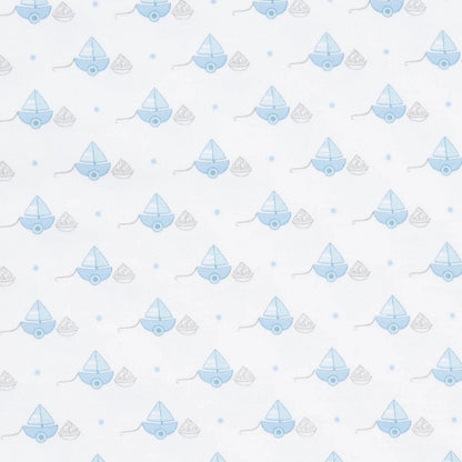 100% Pima Cotton Sailboat Print Footie