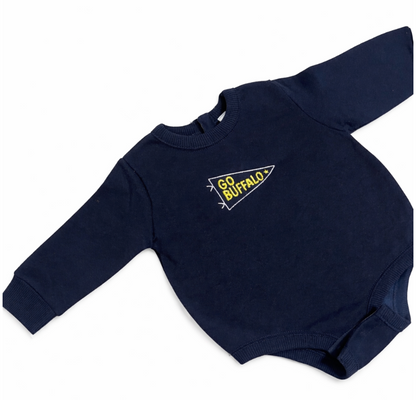 "Go Buffalo" Pennant Sweatshirt - Blue & Gold on Navy