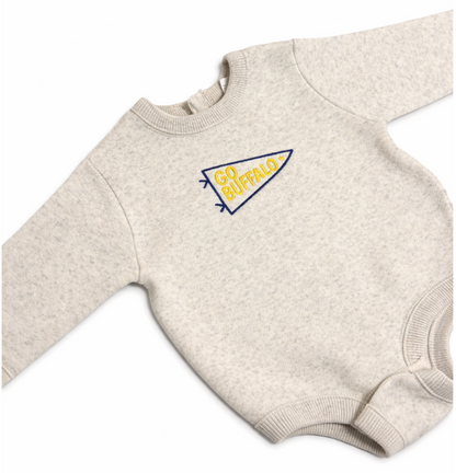 "Go Buffalo" Pennant Sweatshirt - Blue & Gold on Heather