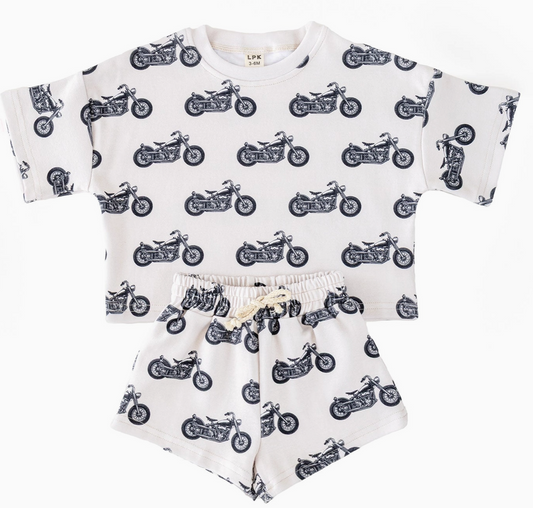 Kids Born to Ride Short Set