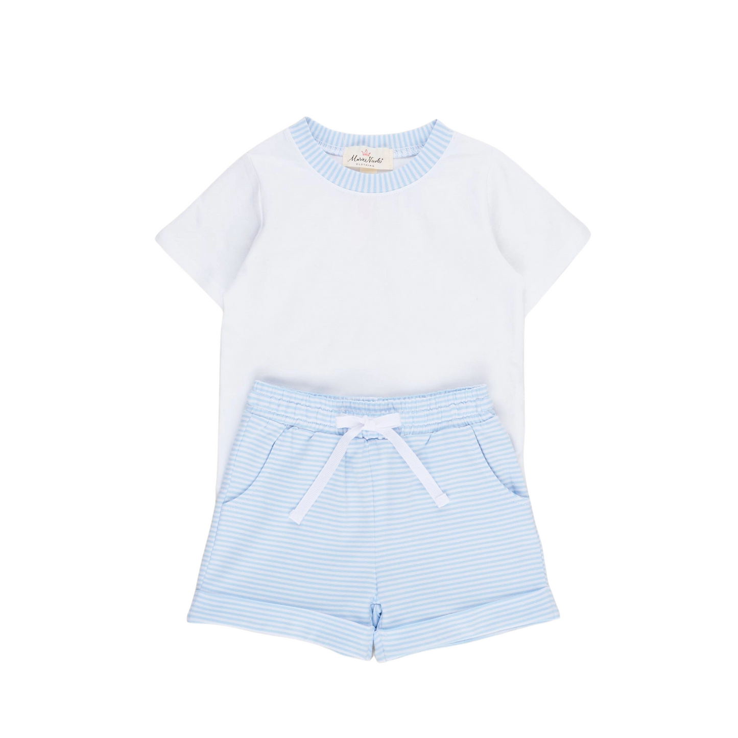 Classic Baby Blue Striped Outfit