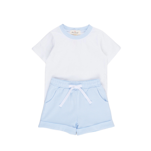 Classic Baby Blue Striped Outfit