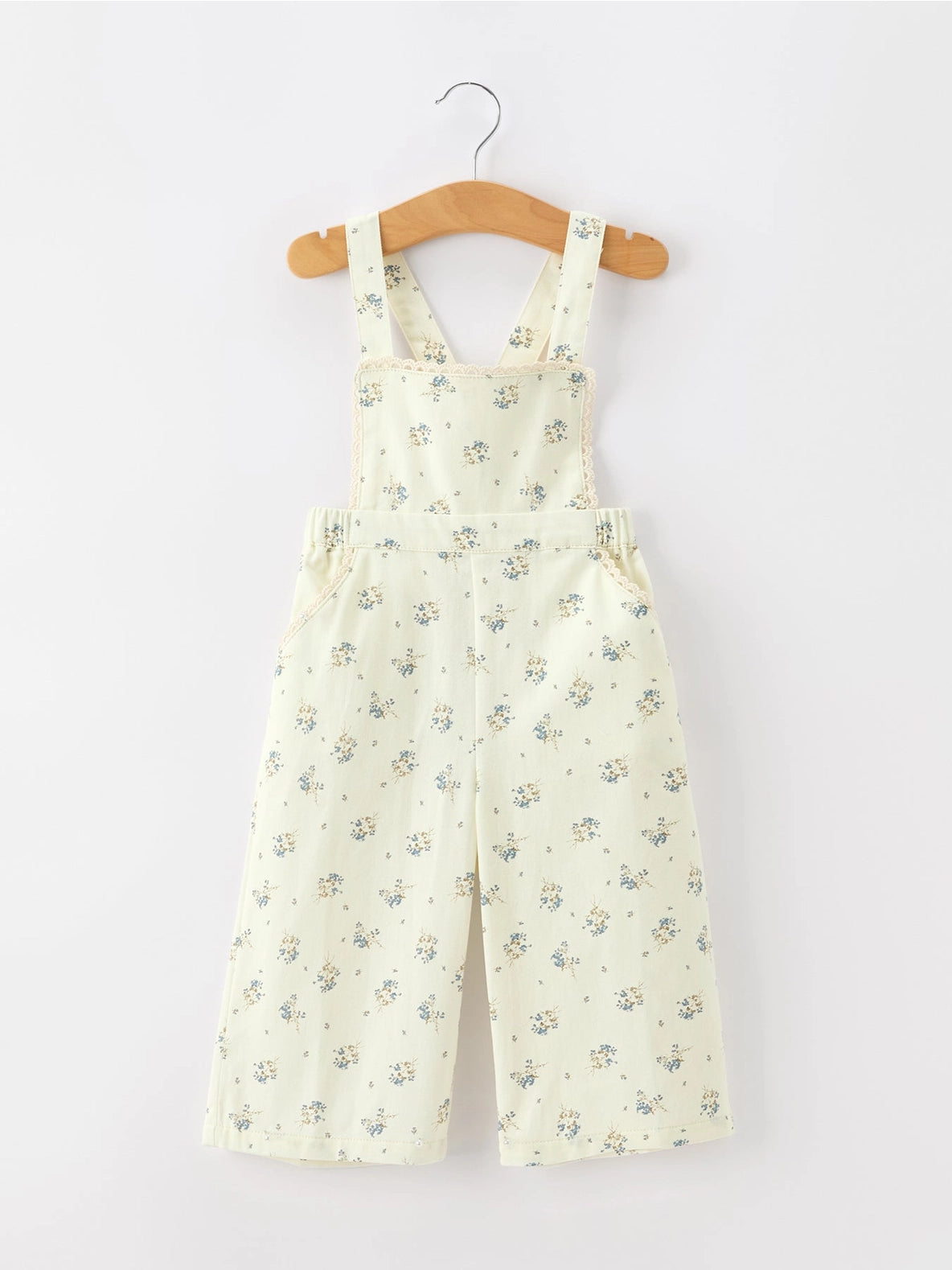 Floral Print Lace Trim Wide Leg Jumpsuit