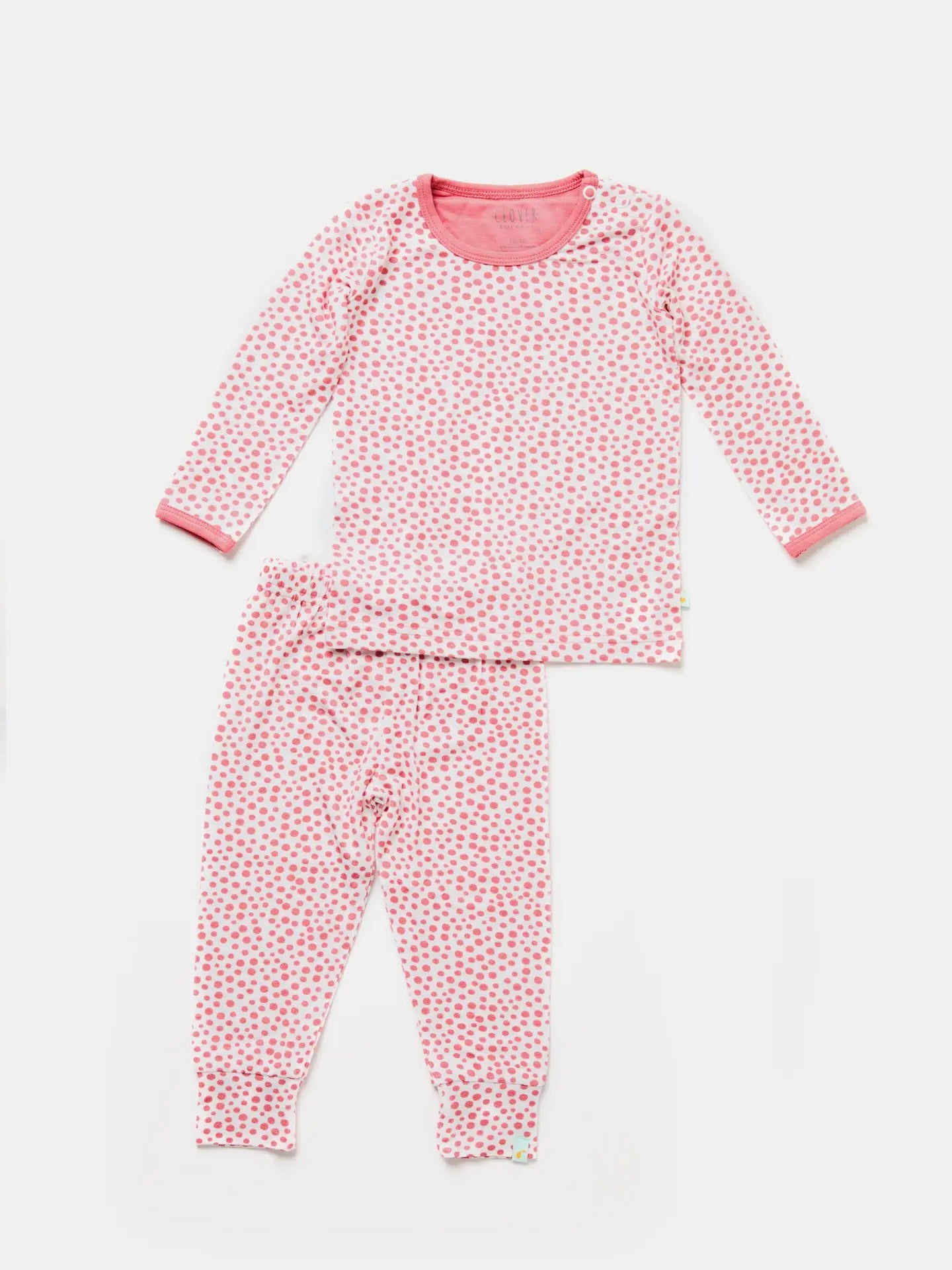 Coral Dots Long Sleeve Pajama Set