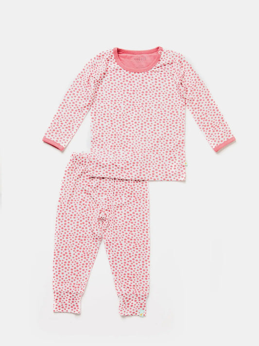 Coral Dots Long Sleeve Pajama Set