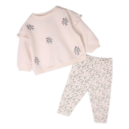 Violet Bouquet Baby Sweatshirt & Legging Set
